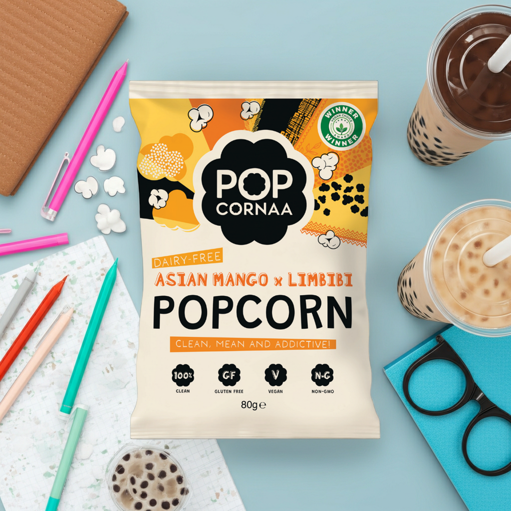 Asian Mango x Limbibi Popcorn - 80g Tropical Vegan Sweet & Tangy Snack