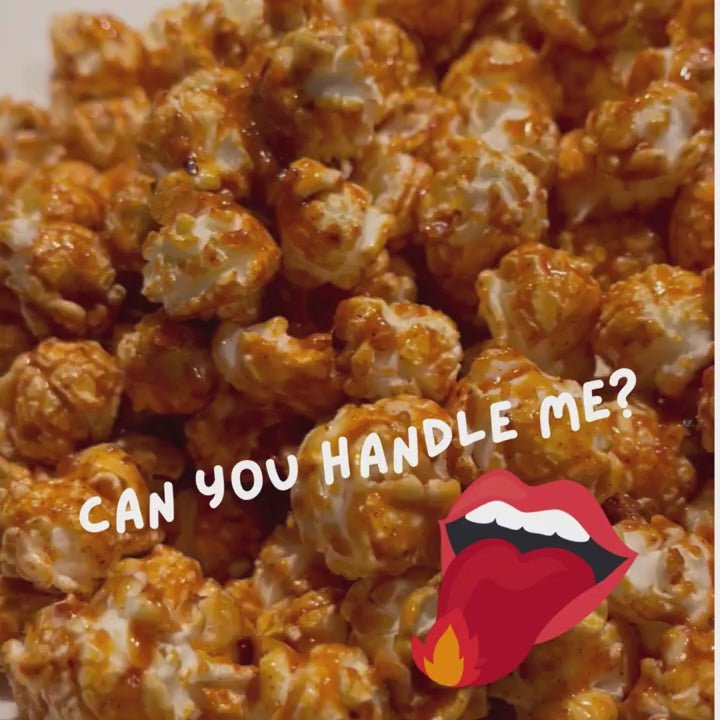 PopCornaa Vegan Sriracha Soul wide pan shot of popcorn
