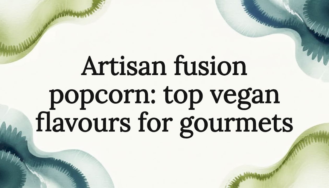 Watercolor title card frame for gourmet popcorn article