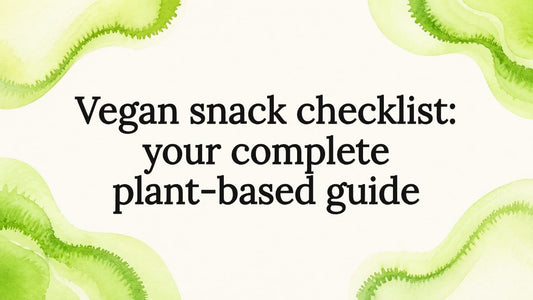 Decorative vegan snack checklist title card illustration