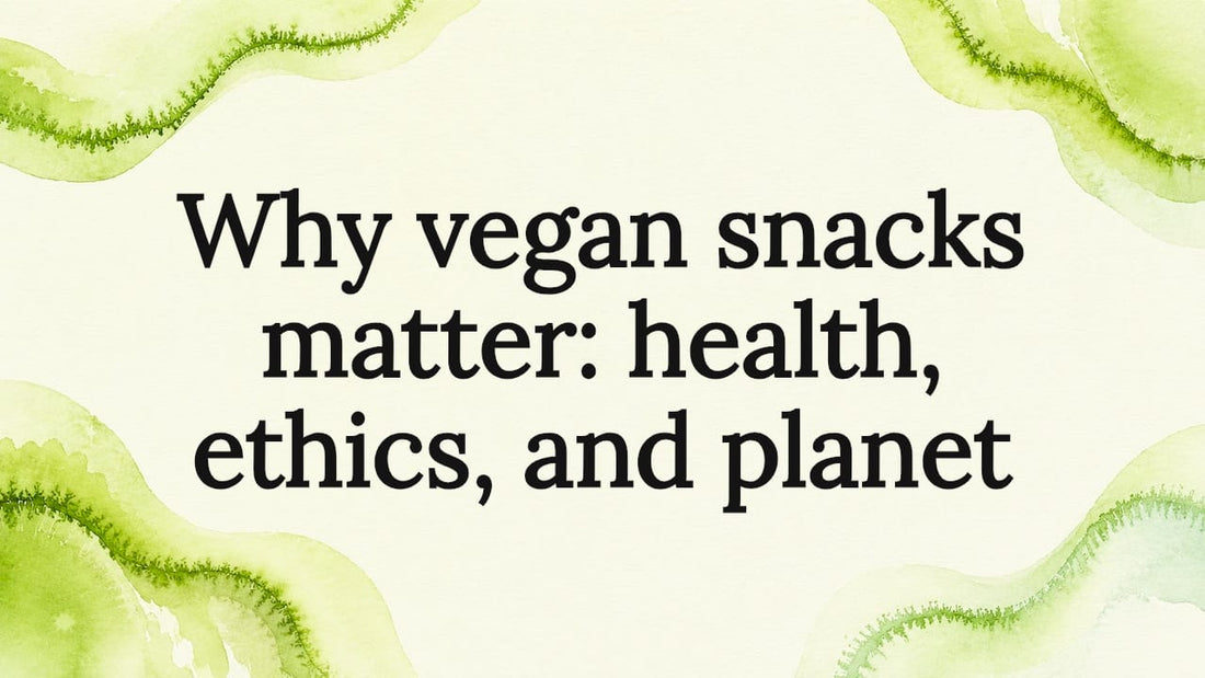 Decorative playful vegan snacks title card border