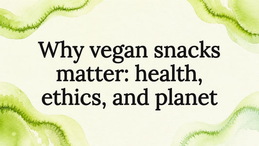 Decorative playful vegan snacks title card border