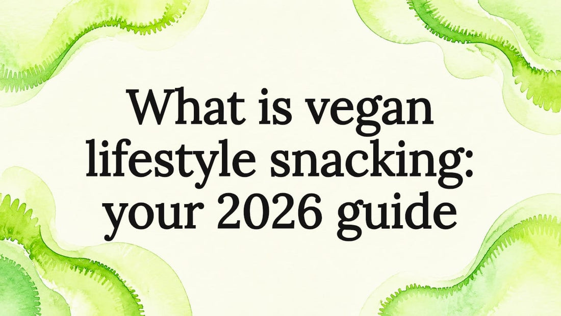 Decorative vegan lifestyle snacking title card frame