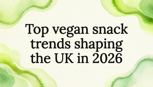 Decorative vegan snack title card illustration