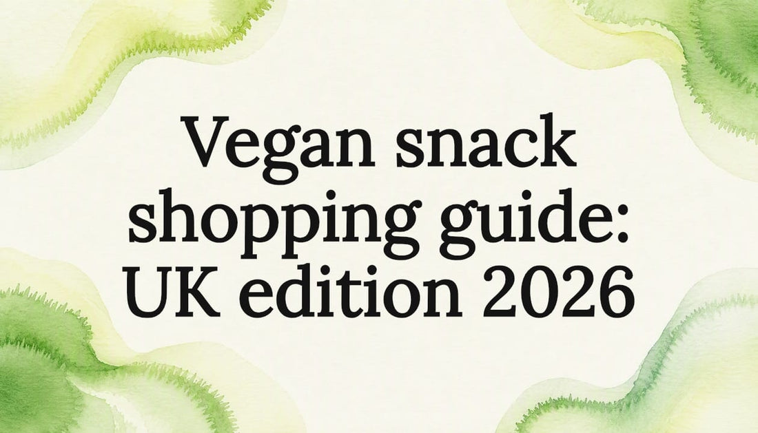 Decorative vegan snack title card illustration