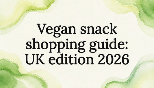 Decorative vegan snack title card illustration