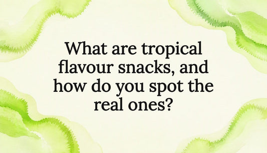 Decorative tropical flavour snacks title card illustration