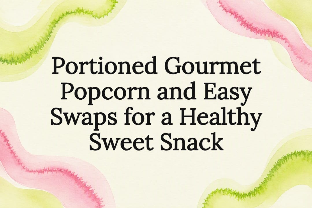 Playful watercolor title card for healthy snacks