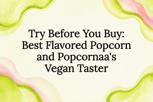 Playful watercolor popcorn tasting title card
