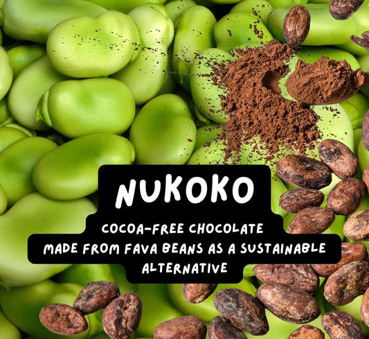 Green Fava Beans next to Dried Brown Fava Beans and Ground Fava Beans