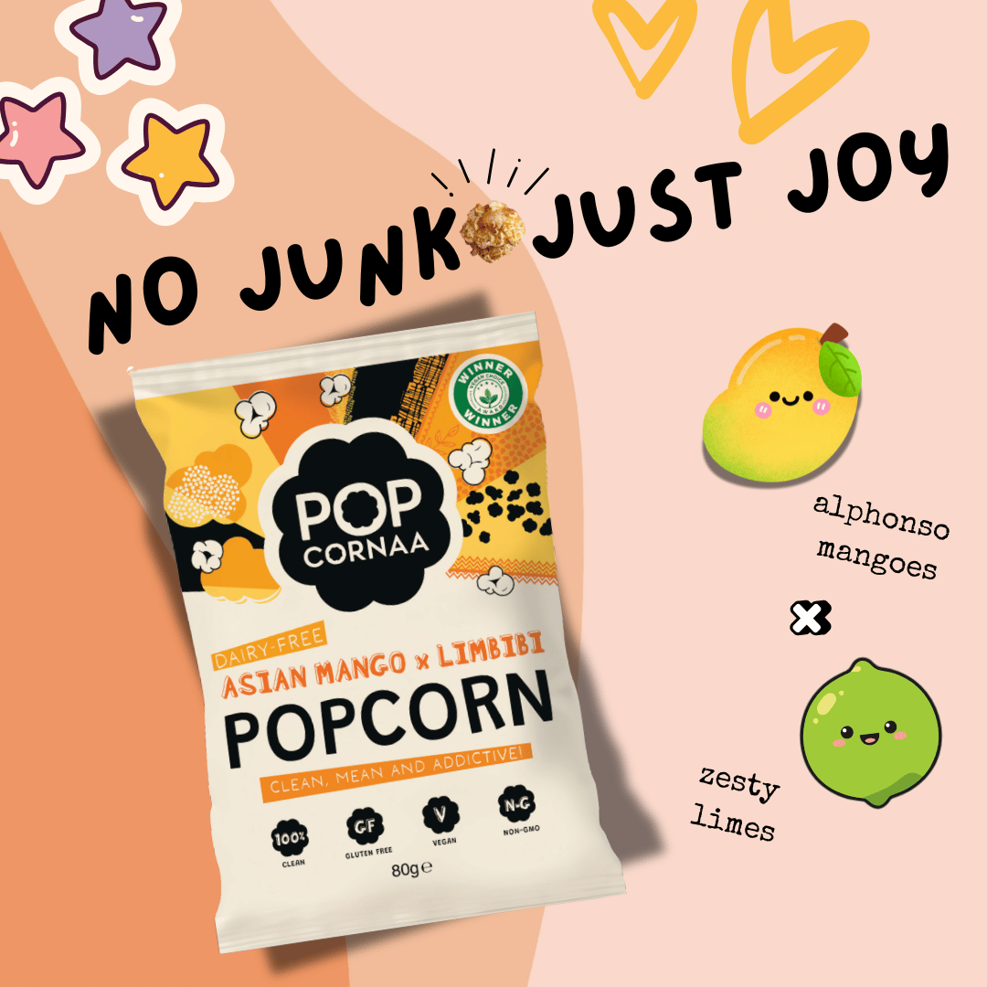 Asian Mango x Limbibi Snack Squadz - 5L Vegan Tropical Sweet Popcorn Bucket