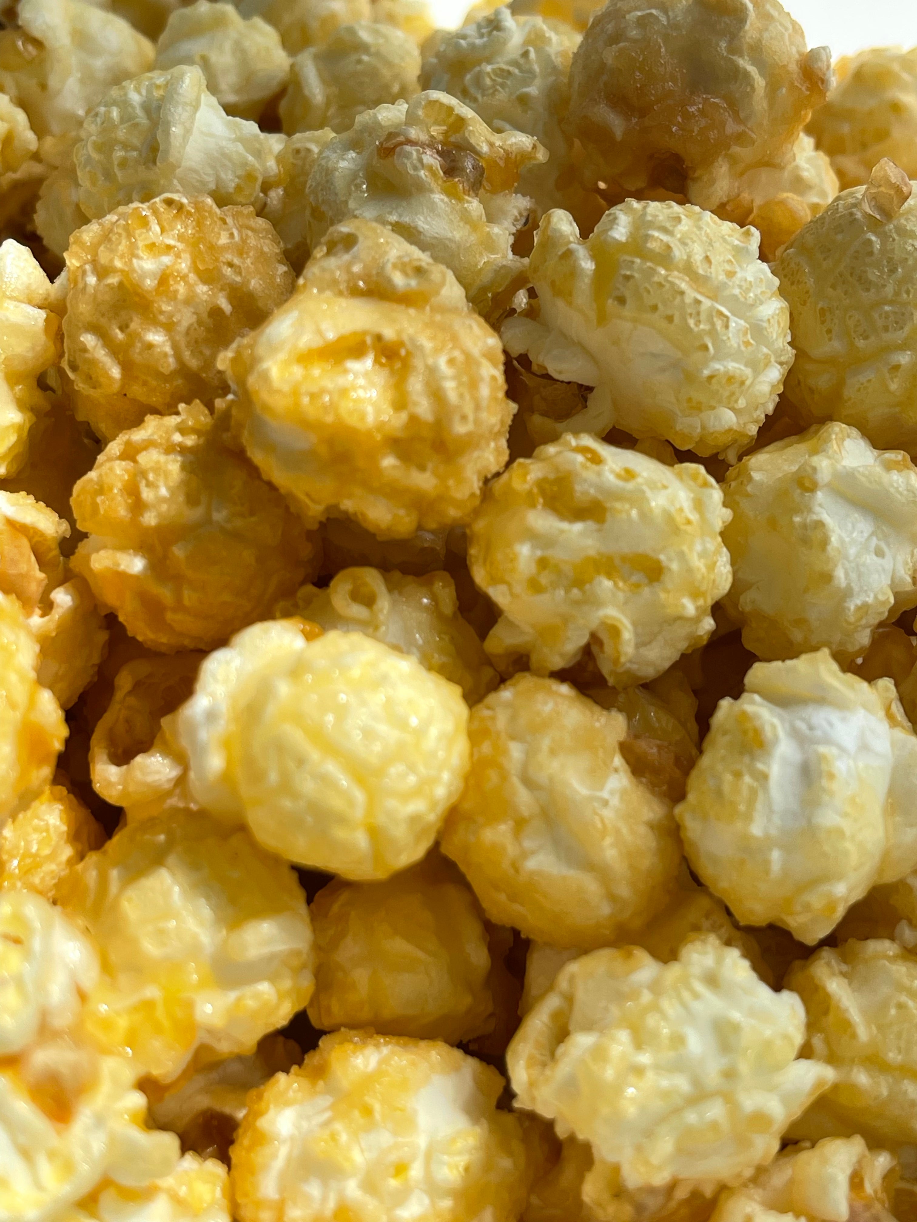 PopCornaa close up of dairy free 100% clean Mango and Lime popcorn 