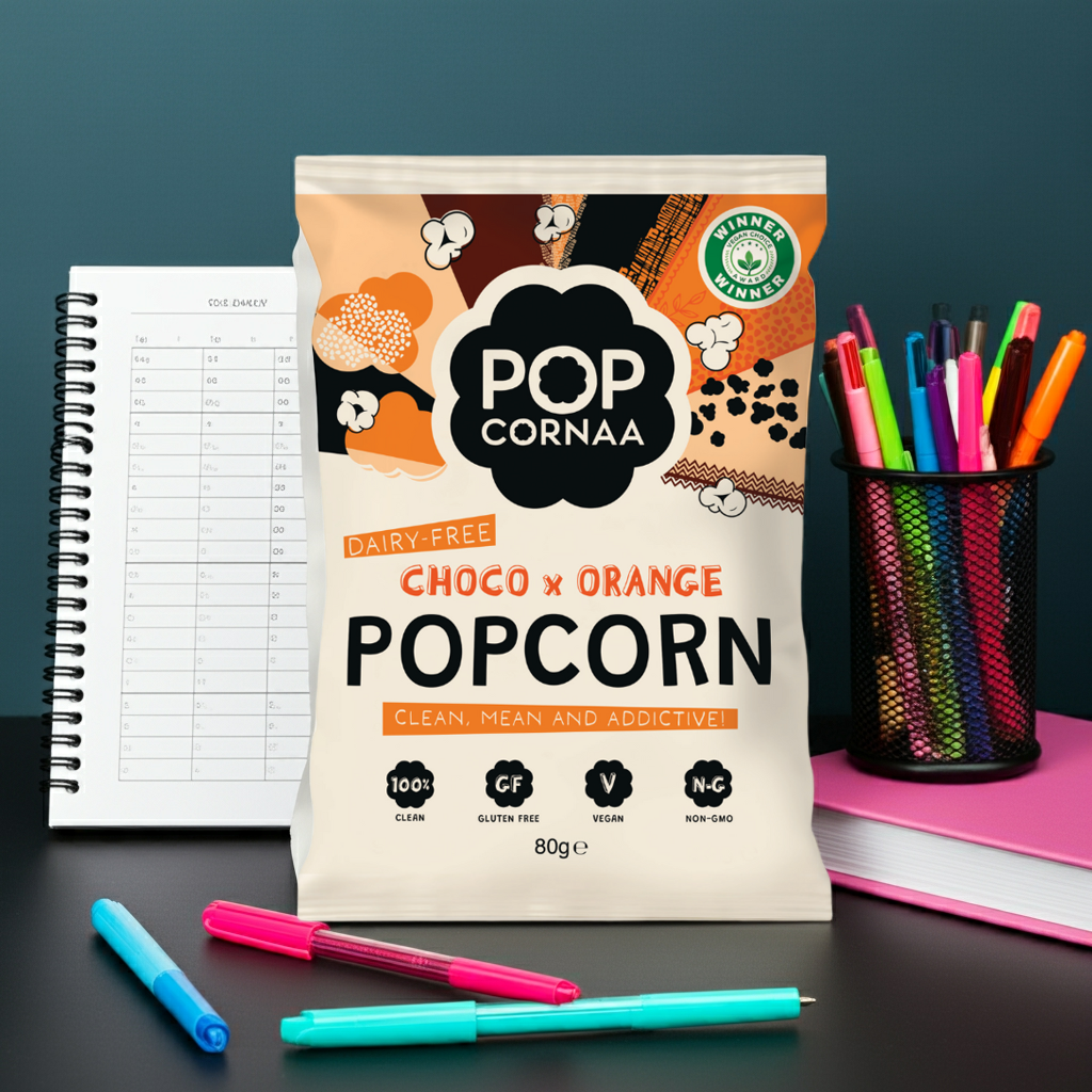 Choco x Orange Popcorn - 80g Zesty Chocolate Vegan Snack